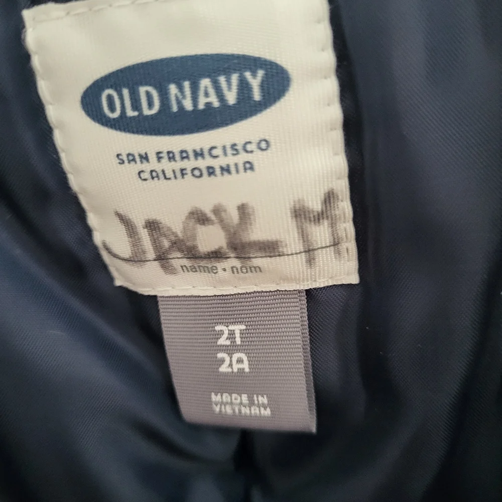 Old Navy Boy's Unisex Toddler 2T 2A Snowbib Suit Navy Blue‎